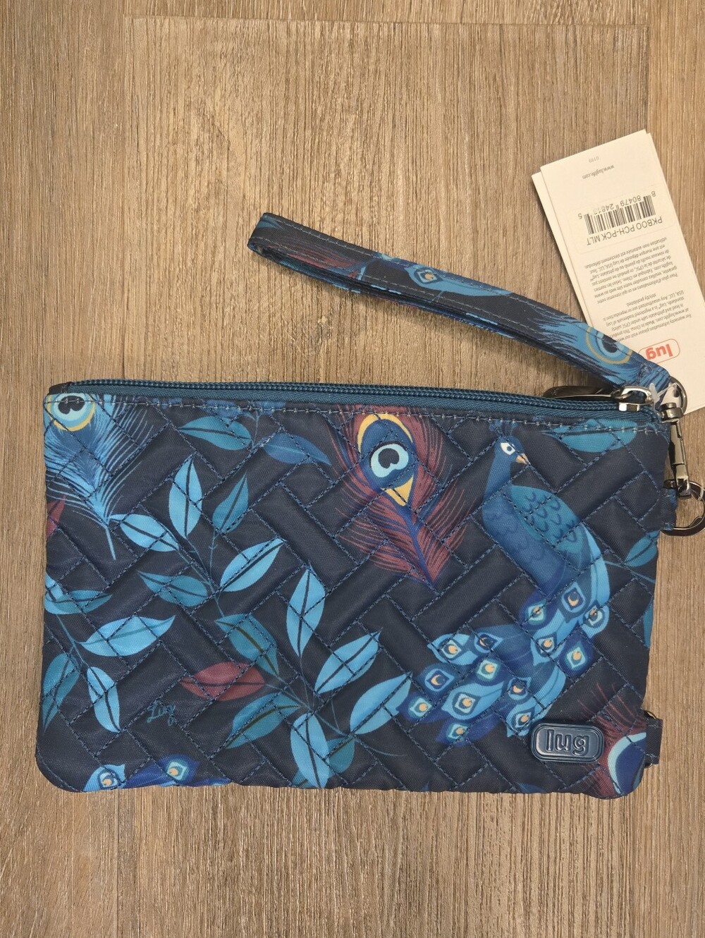 Lug Peekaboo Convertible Wristlet Black Peacock Multi